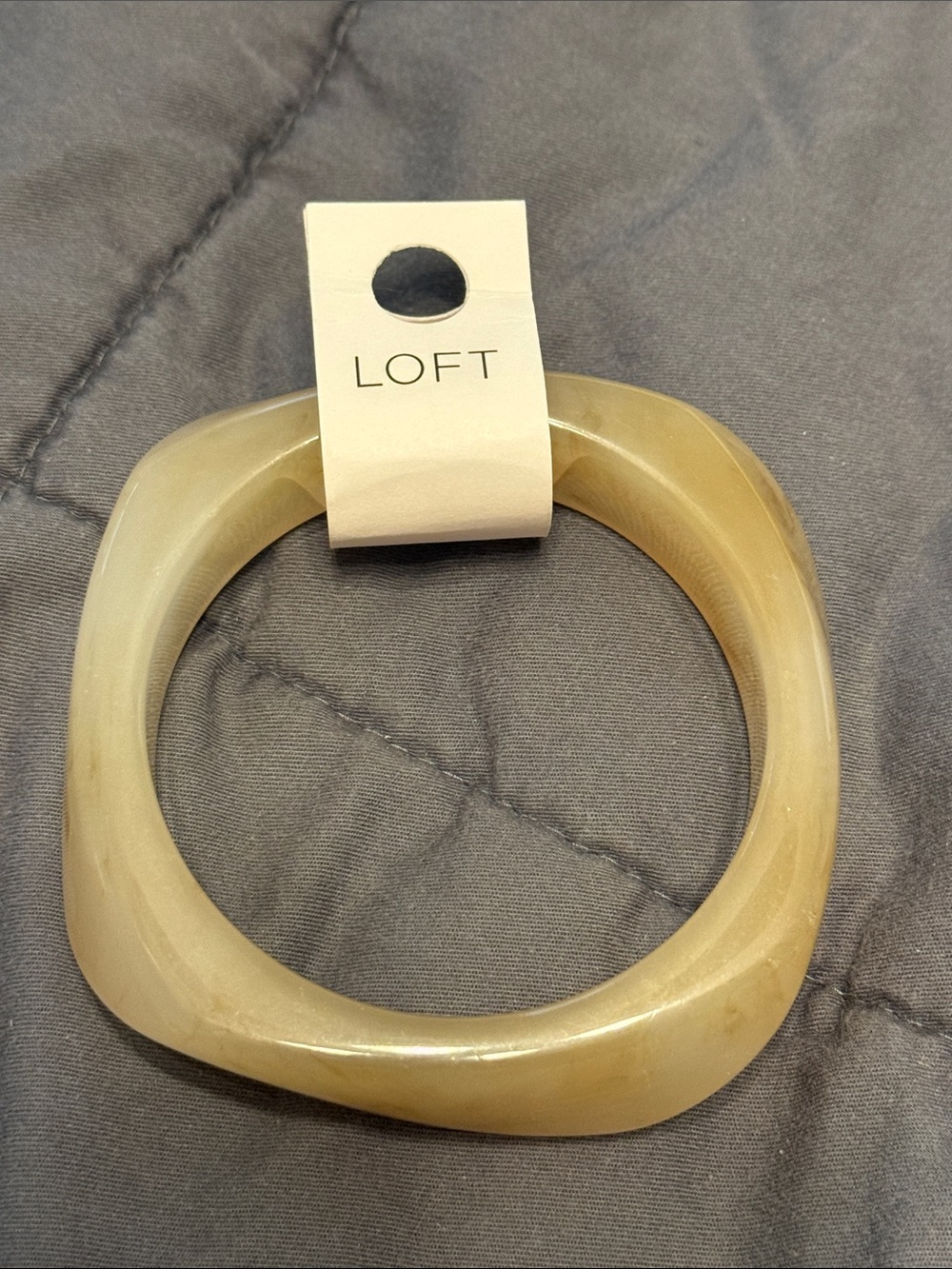 LOFT Cream Resin Square-Edge Bangle Bracelet